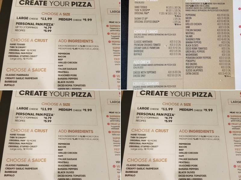 Pizza Hut Menu
