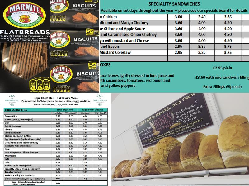 The Hope Chest Deli Menu