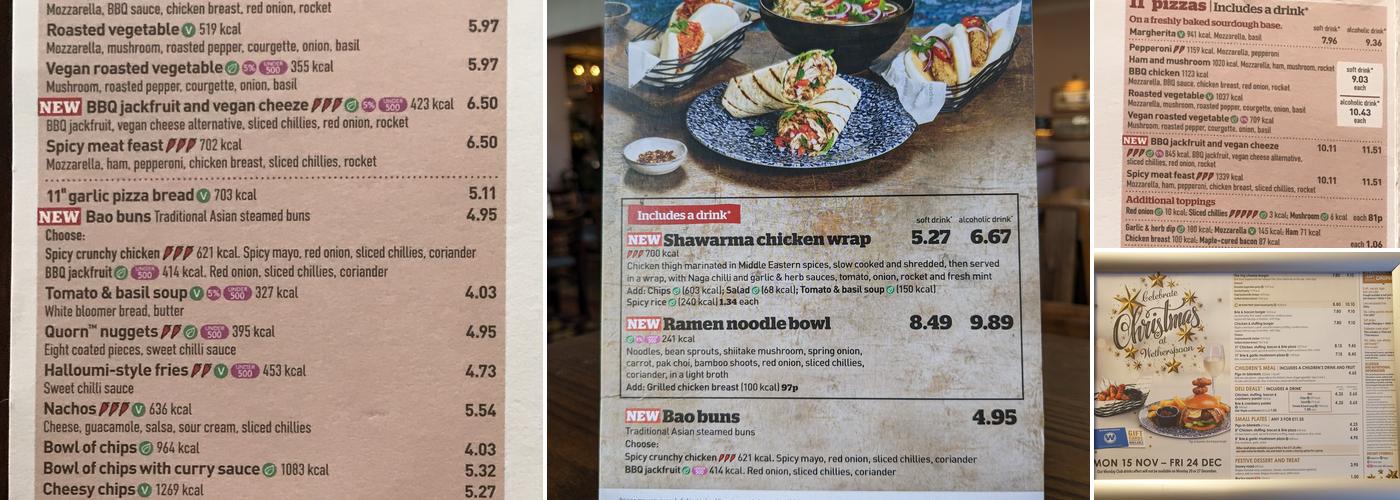 The Assembly Rooms - JD Wetherspoon Menu