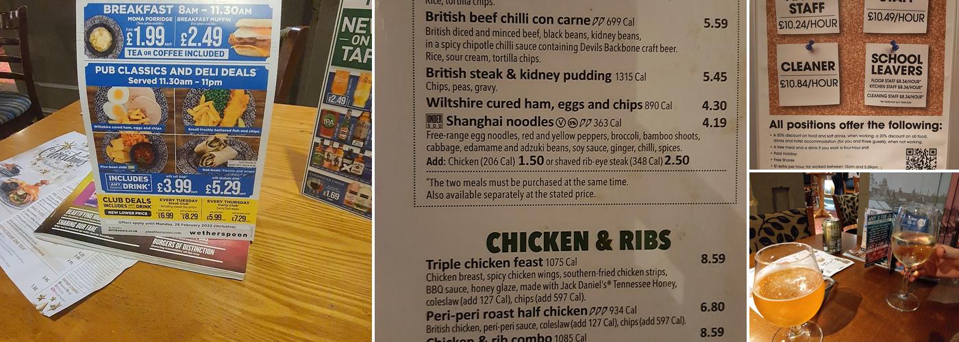 The London & Rye - JD Wetherspoon Menu