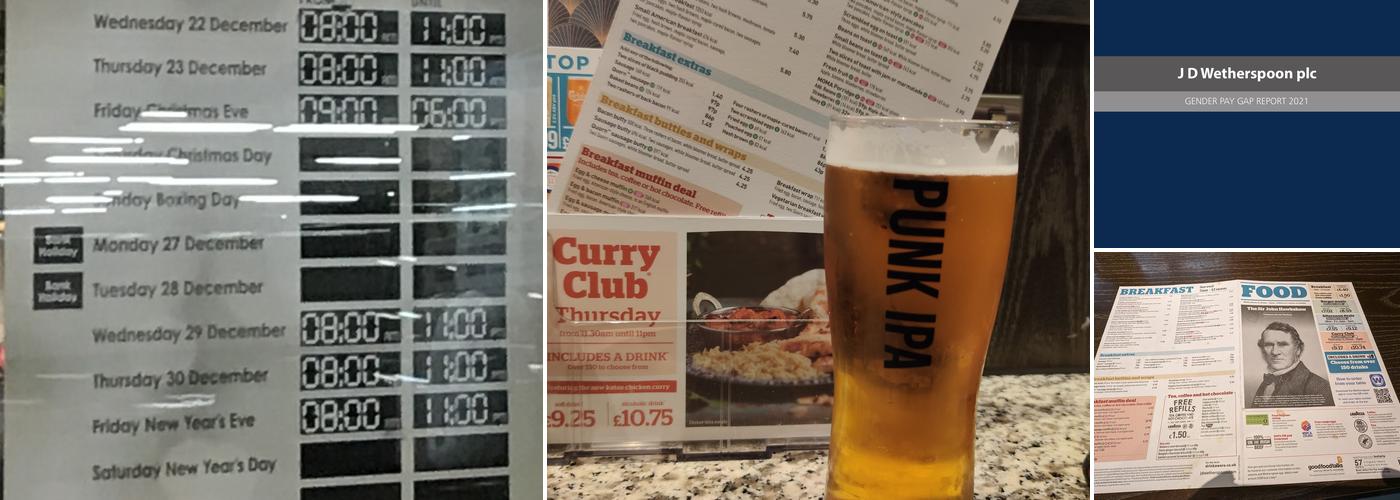 The Sir John Hawkshaw - JD Wetherspoon Menu