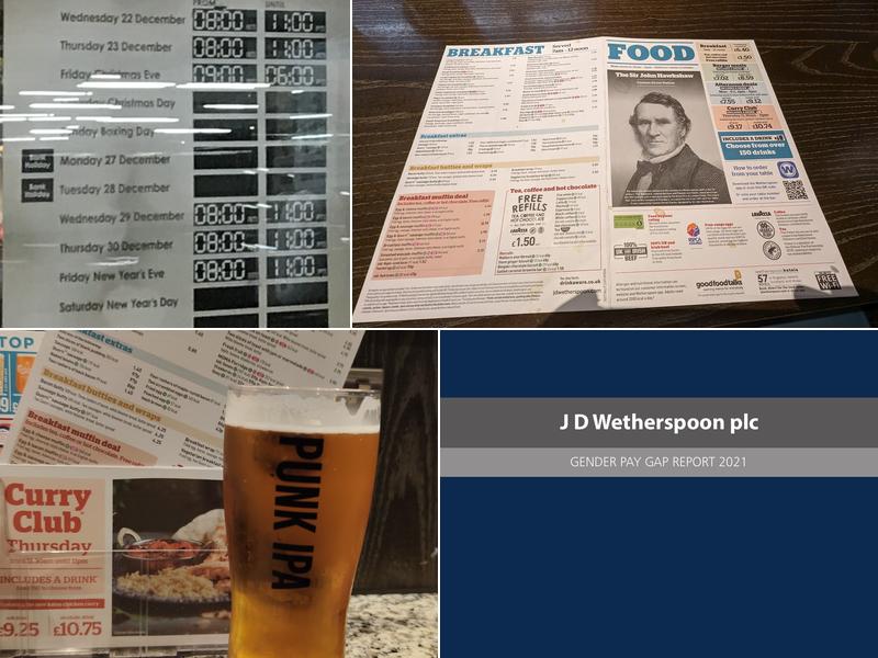 The Sir John Hawkshaw - JD Wetherspoon Menu