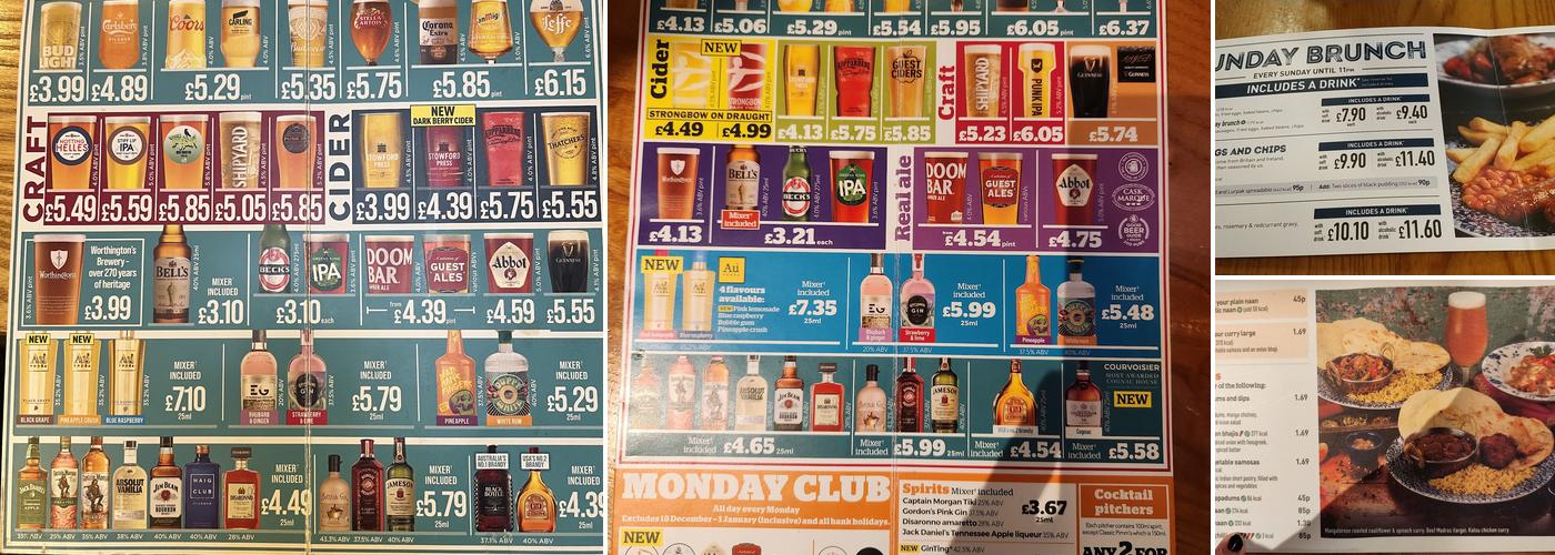 Penderel's Oak - JD Wetherspoon Menu