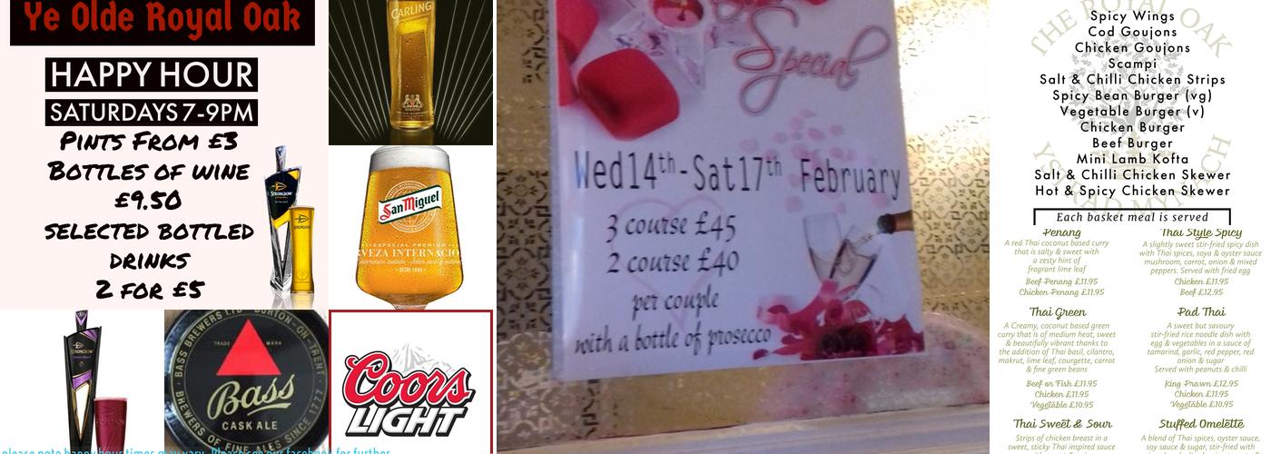Ye Olde Royal Oak Menu