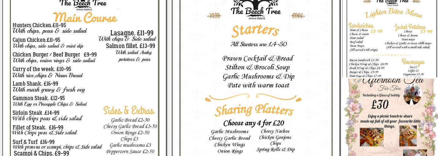 The Beech Tree Hotel Menu