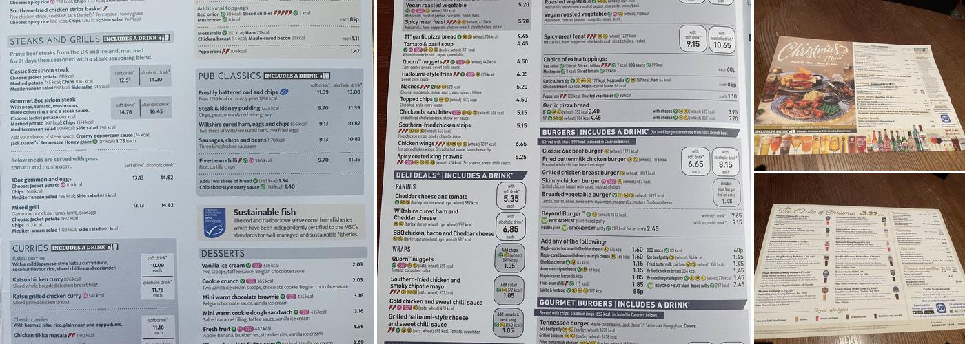 The King & Castle - JD Wetherspoon Menu
