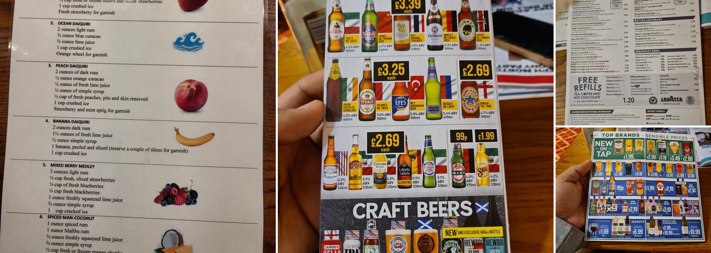 J.J. Moon's - JD Wetherspoon Menu