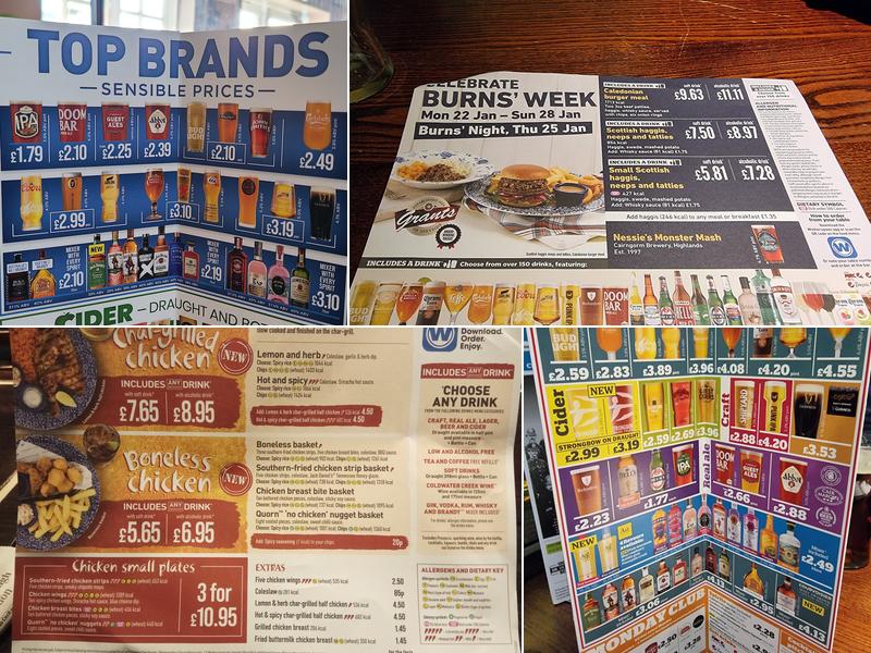 The Watchman - JD Wetherspoon Menu