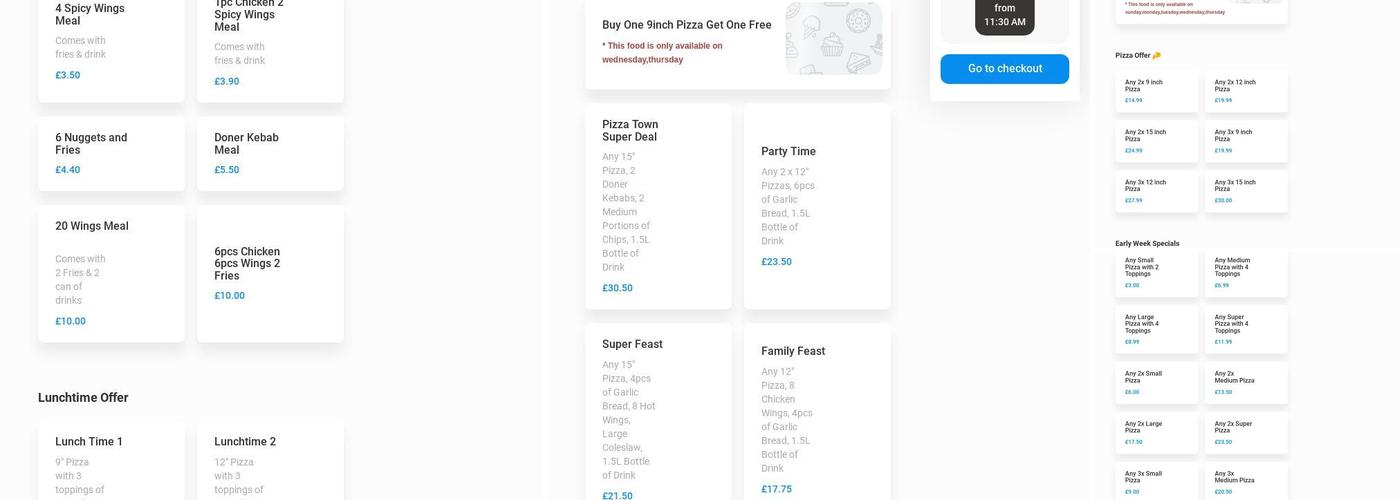 Pizza Town (Barking) Menu