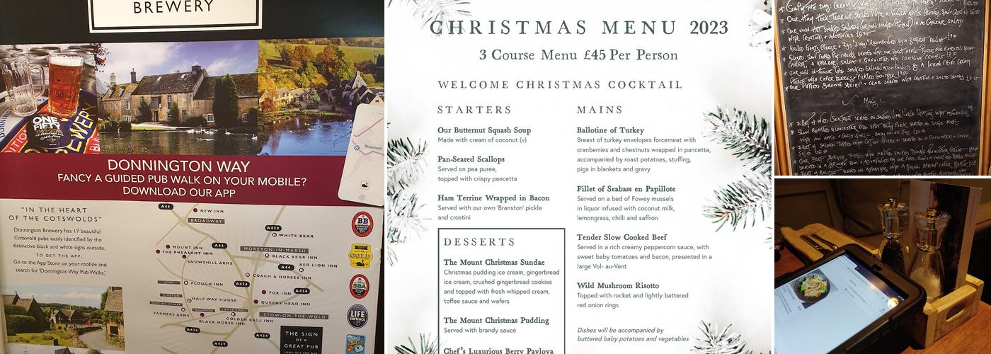 The Mount Inn Stanton Menu