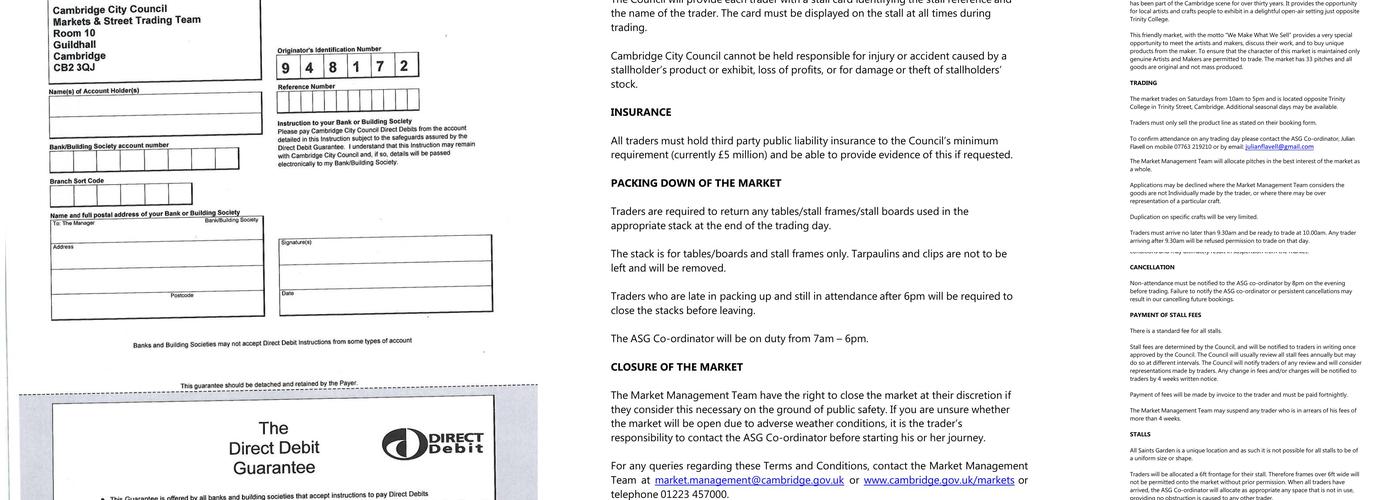 All Saints Garden Art & Craft Market Menu