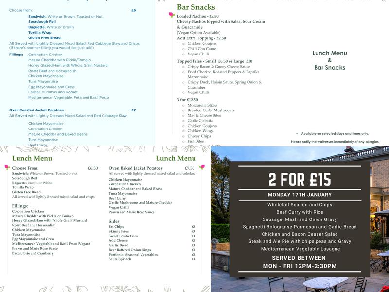 Tulip Hotel Harwich Menu