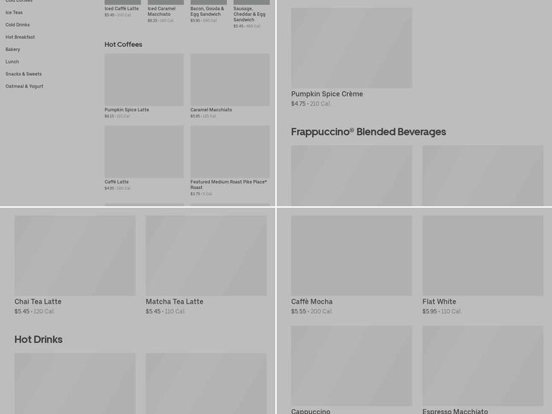 Starbucks Menu