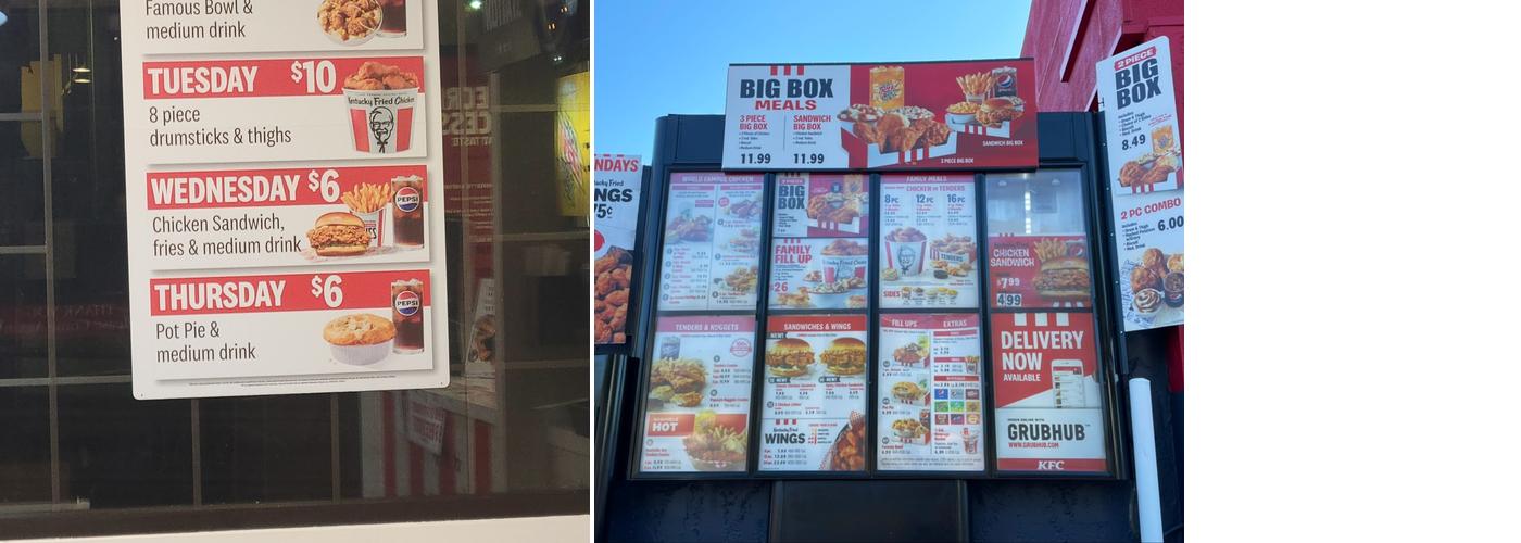 KFC Menu