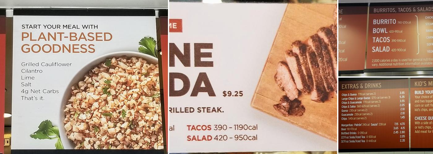 Chipotle Mexican Grill Menu