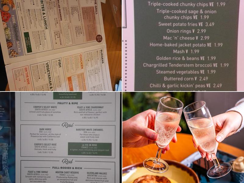 Harvester Treble Bob Barlborough Menu