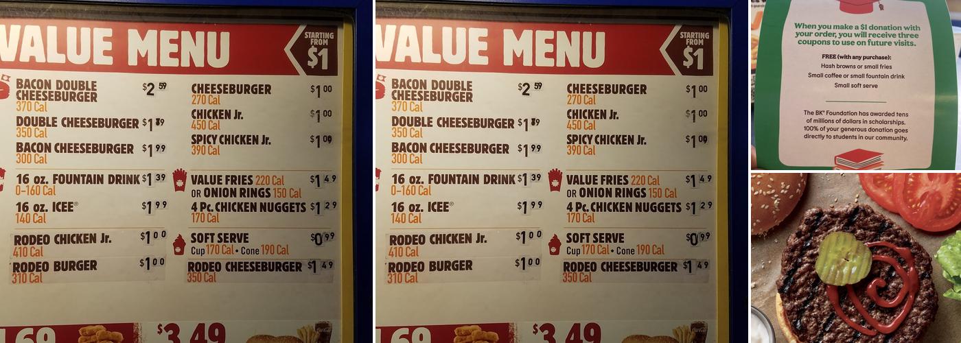 Burger King Menu