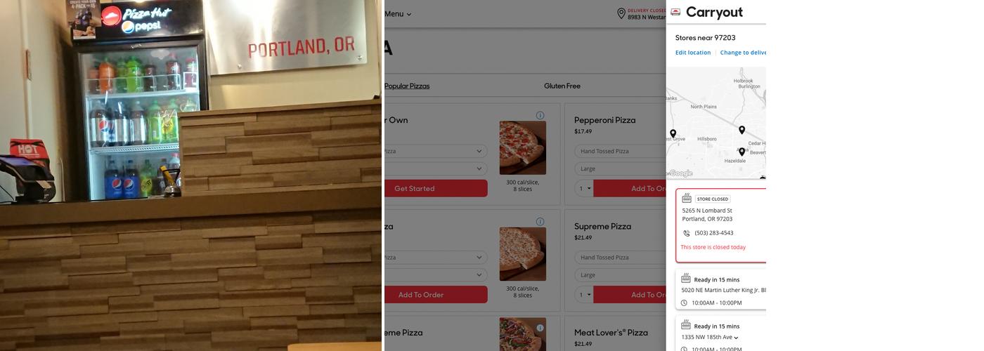Pizza Hut Menu