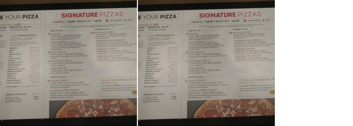 Pizza Hut Menu