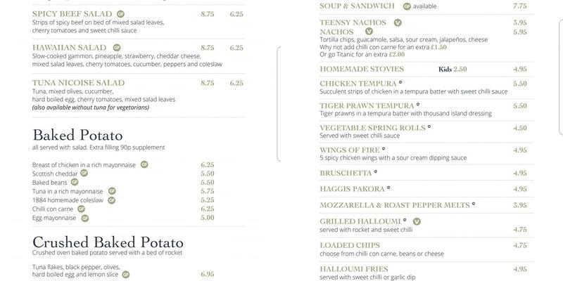 The Town Bistro Menu