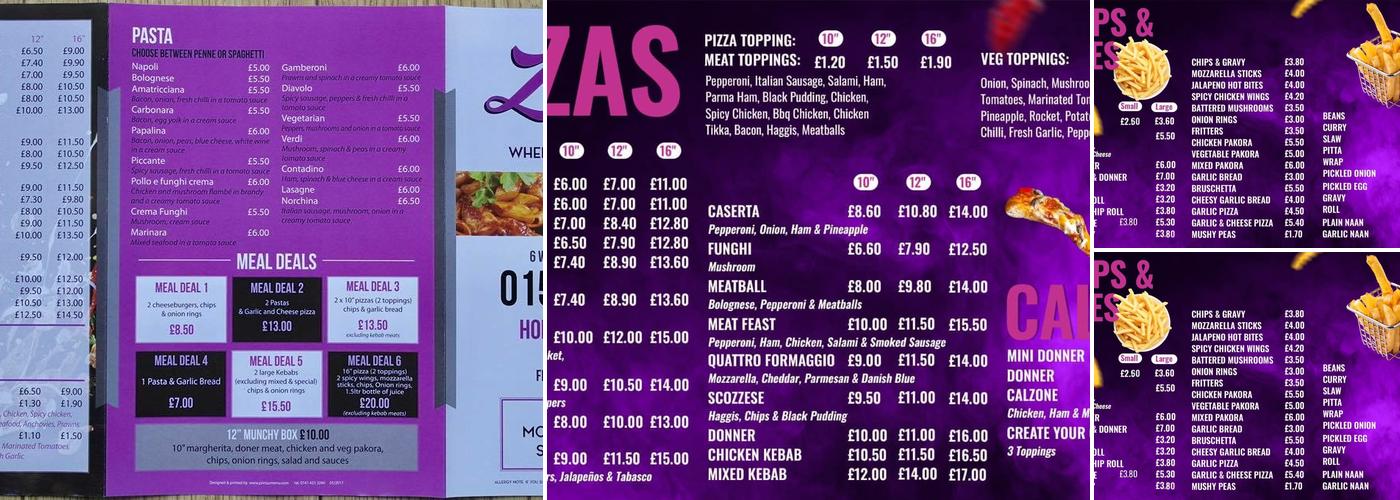 Zio G's Menu