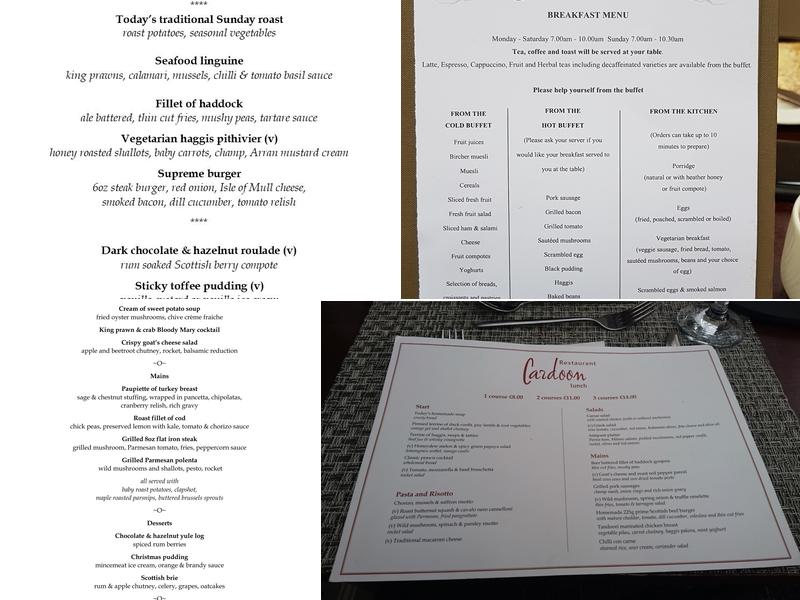 Best Western Plus Keavil House Hotel Menu