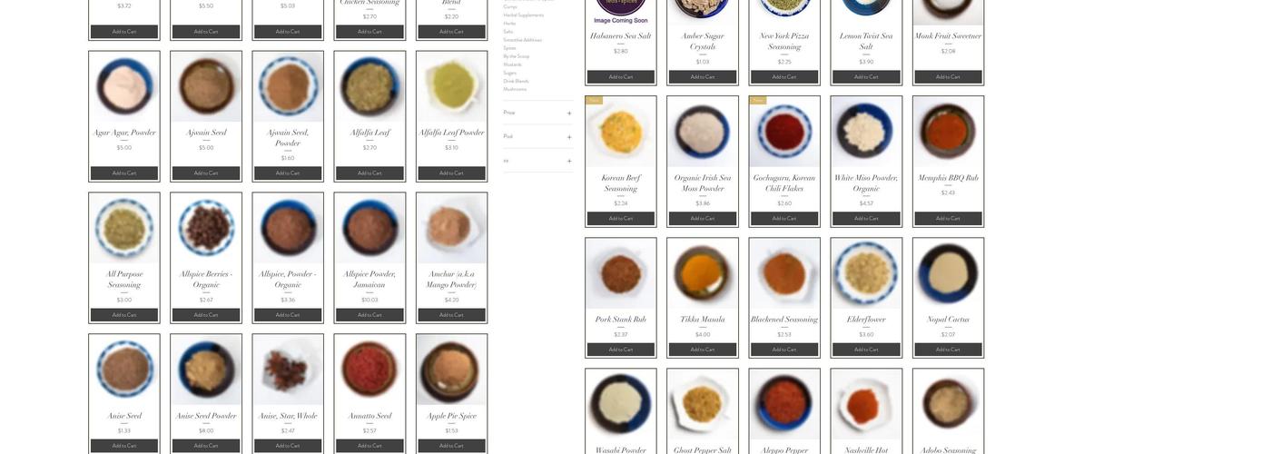 Chabom Teas + Spices Menu