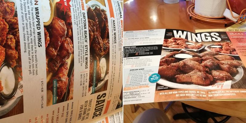 Hooters Menu