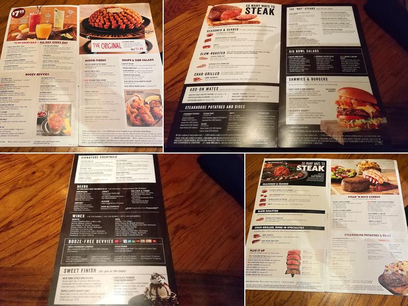 Outback Steakhouse Menu
