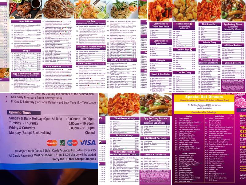 Golden Inn Restaurant Menu