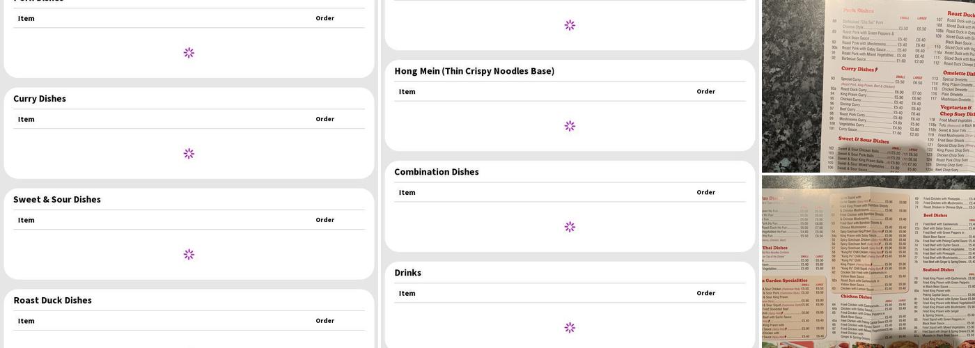 Dans Garden Chinese Menu