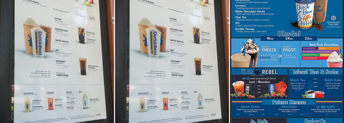Dutch Bros Coffee Menu