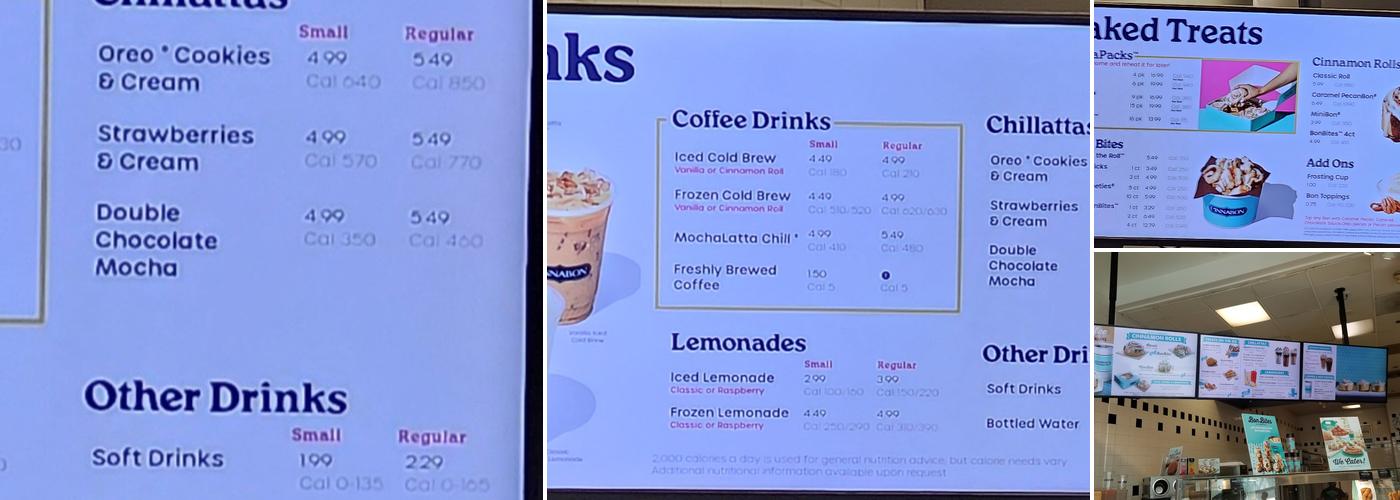Cinnabon Menu
