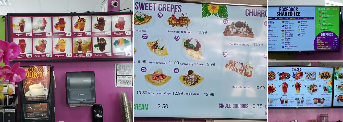 Raspados Hawaiian Menu