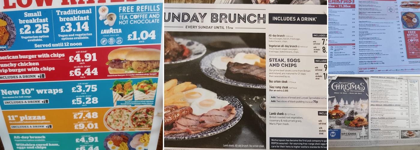 The Iron Duke - JD Wetherspoon Menu