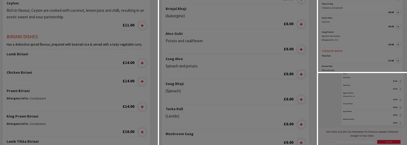 Ripley Curry Garden Menu