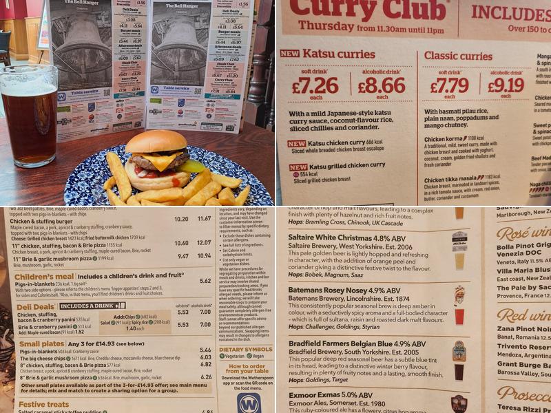 The Bell Hanger - JD Wetherspoon Menu