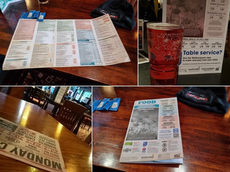 The Wilfred Owen - JD Wetherspoon Menu