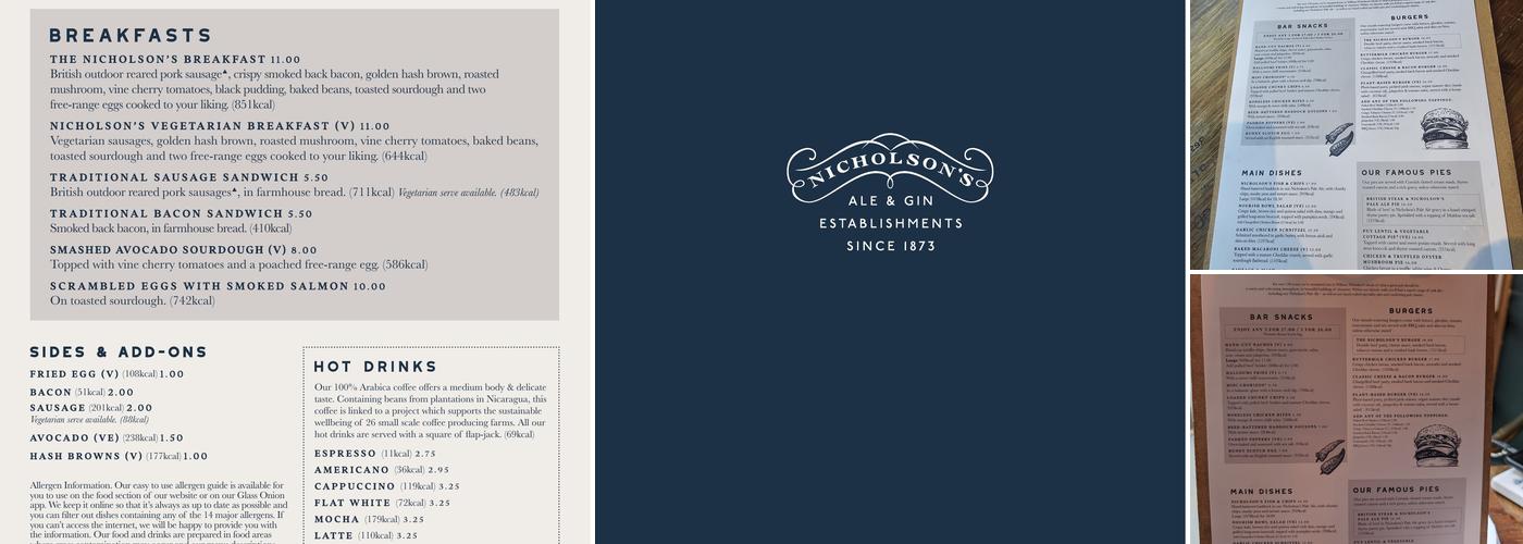 The Railway Tavern Menu