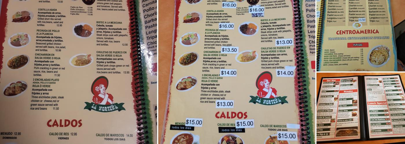 La Norteña Menu
