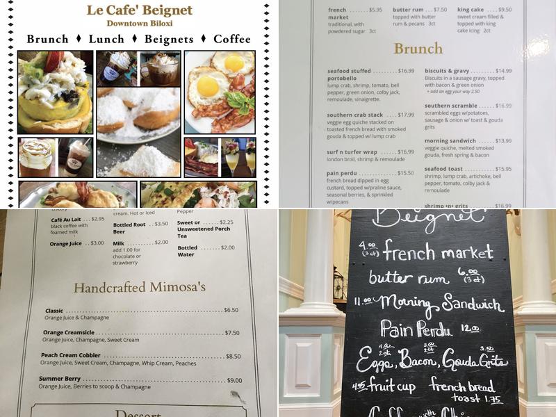 Le Cafe’ Beignet Menu