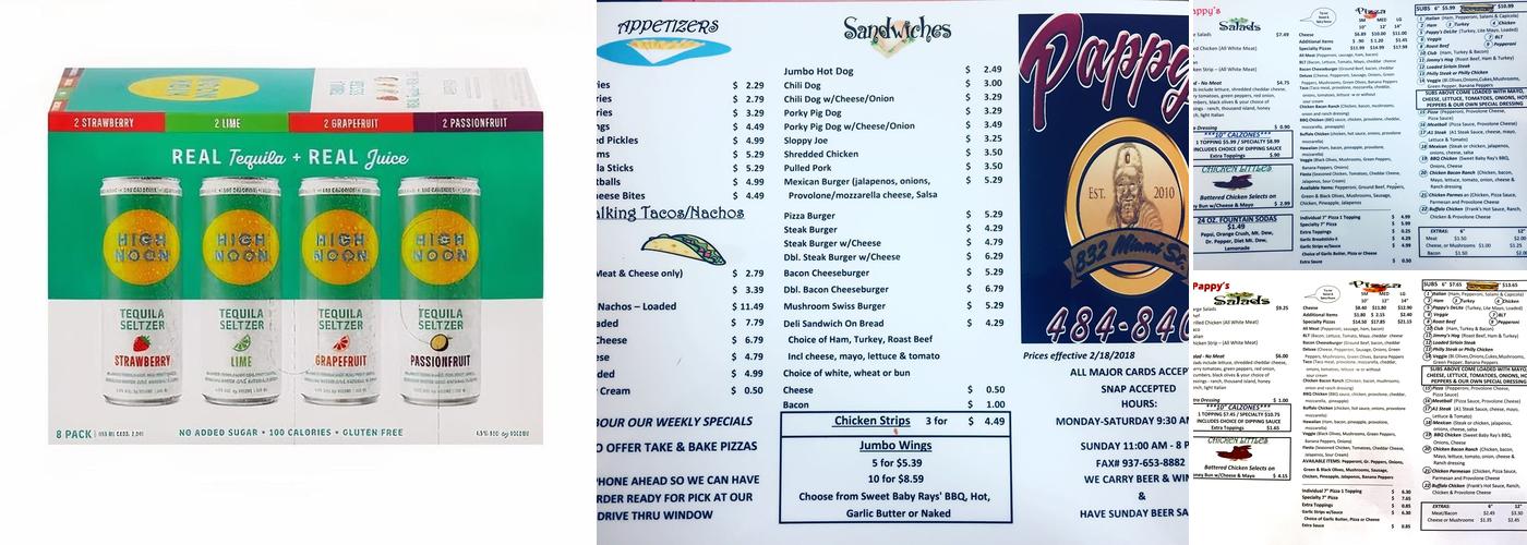 Pappys Menu