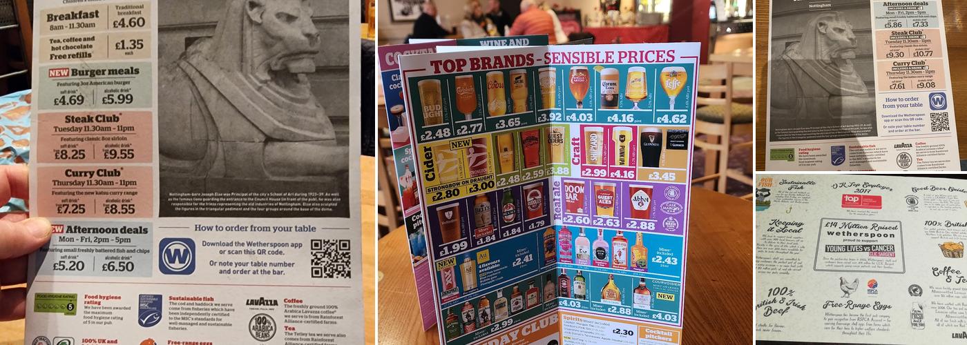 The Joseph Else - JD Wetherspoon Menu