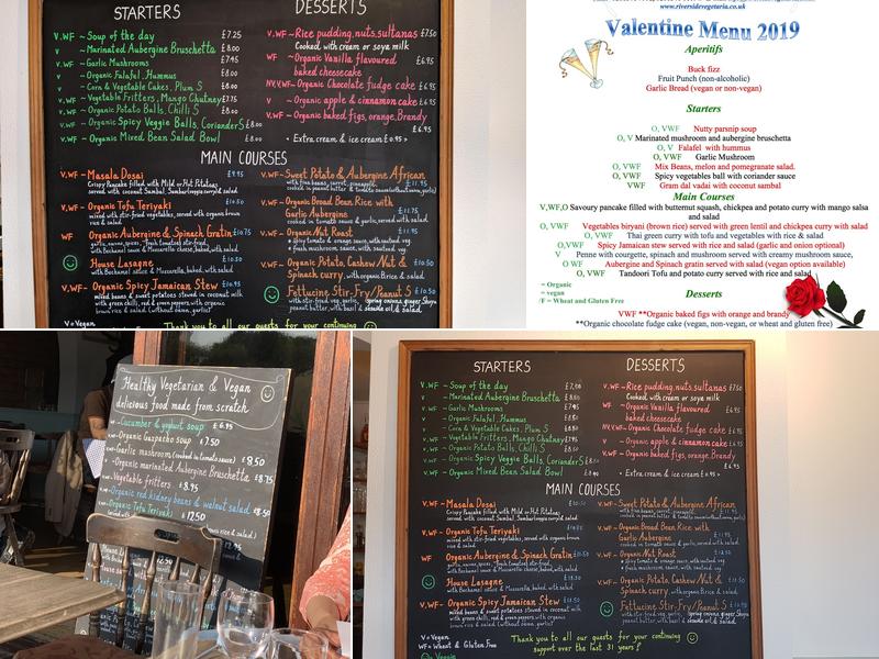 Riverside Vegetaria Menu