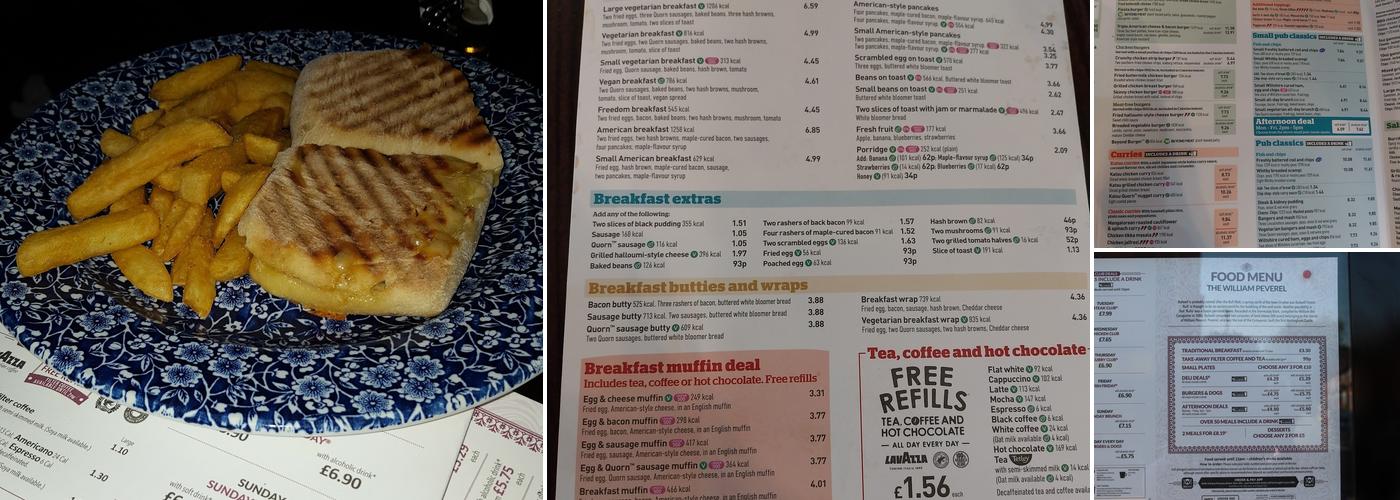 The William Peverel - JD Wetherspoon Menu