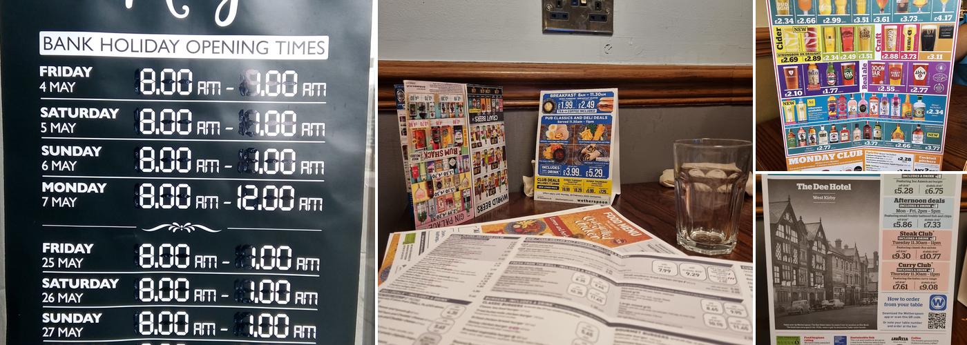 The Dee Hotel - JD Wetherspoon Menu