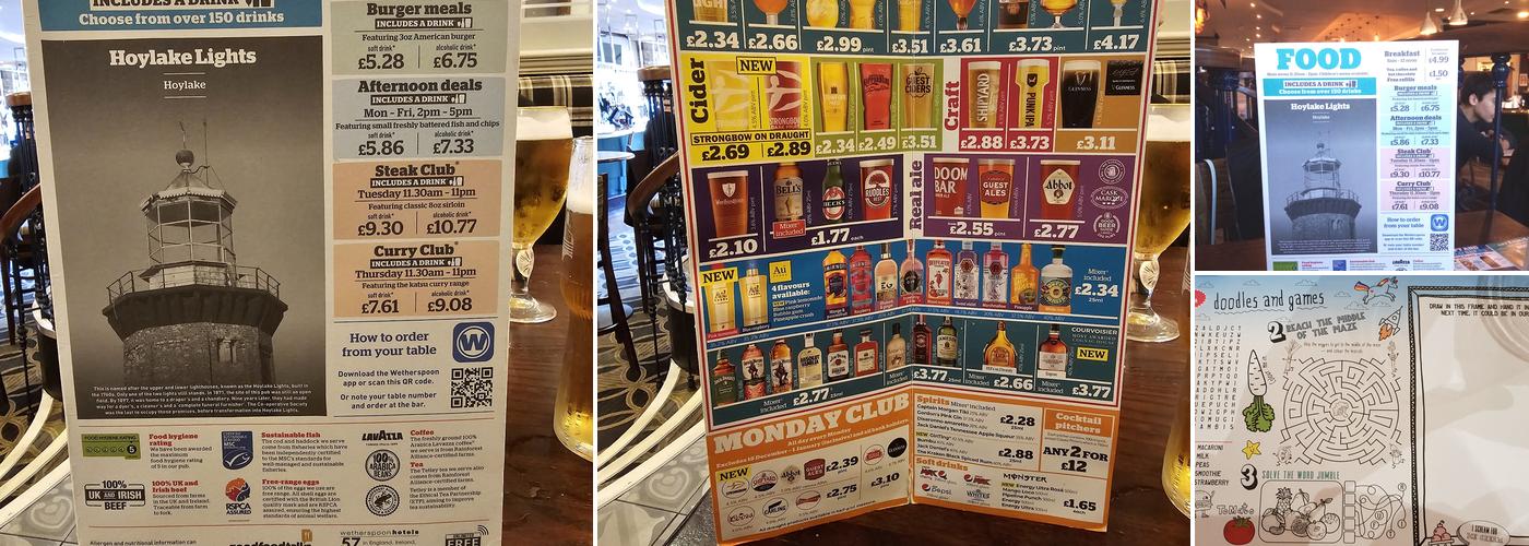 The Hoylake Lights - JD Wetherspoon Menu