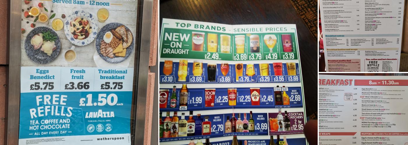 The Welkin - JD Wetherspoon Menu