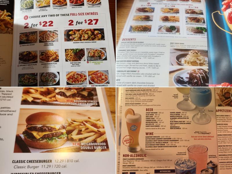 Applebee's Grill + Bar Menu