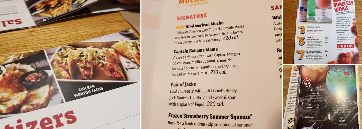Applebee's Grill + Bar Menu